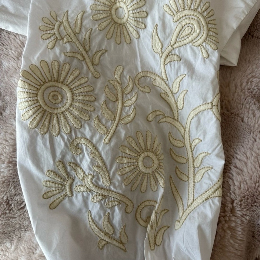 NWOT- Ann Taylor White Embroidered Puff-Sleeve Mini Dress Size 8 - Picture 12 of 14
